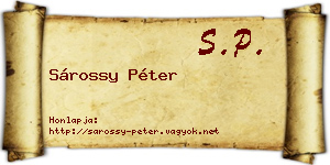 Sárossy Péter névjegykártya