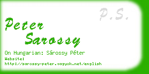 peter sarossy business card