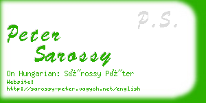 peter sarossy business card